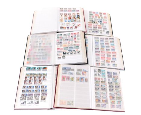 Philately. Postage stamps,  world and Commonwealth. a mixed collection in 22 albums, some mint but mainly postally used, mixt