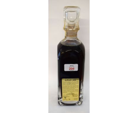 One bottle of Carmel Cellars (Kadum 20yr Old)  - Bot No 8507 (in Luigi Bormioli Crystal Glass Decanter, Light &amp; Music Col