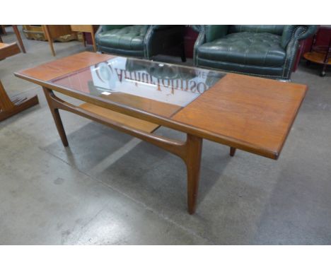 A G-Plan Fresco teak and glass topped rectangular coffee table 