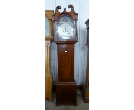 A George III Scottish inlaid mahogany 8-day longcase clock 