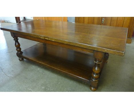 An oak coffee table 