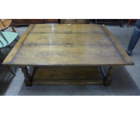 An oak coffee table 