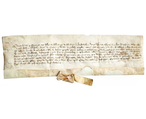 Yorkshire - Cleveland - NunthorpeA Letter of Attorney from John de Shirburn and his wife Agnes appointing Robert del Howe, Ri