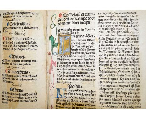 Guillermus (Parisiensis) edit.Postilla super epistolas et evangelia.Ulm: Conrad Dinckmut, 1486, folio in sixes and eights, 21