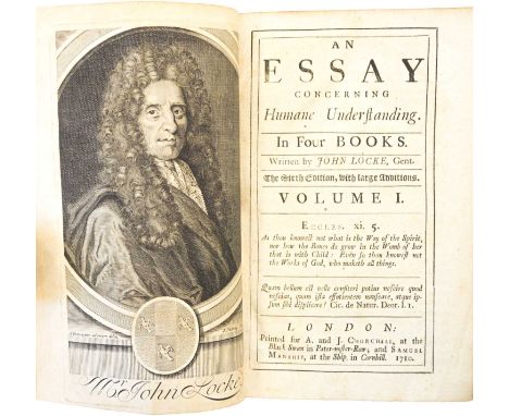 Locke (John)An Essay Concerning Humane Understanding, In Four Books. A and J. Churchill and Samuel Manship, 1710, sixth editi