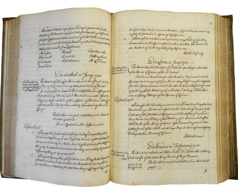 House of Lords - ManuscriptA Collection of all the Protestations Entred in the Journals of the House of Lords, 1641 - 1736. B