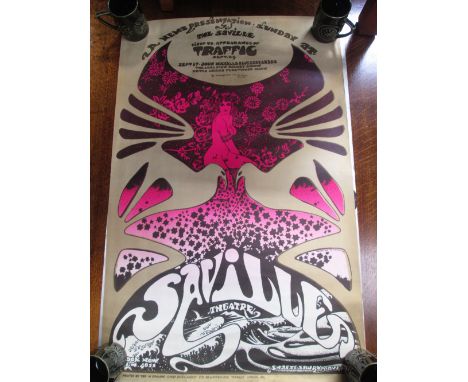 A psychedelic screenprint poster, for `A Nems Presentation at The Saville Theatre`, September 24th 1967 Traffic (first UK app