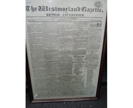 A facsimile re-print, The Westmorland Gazette May 23 1818