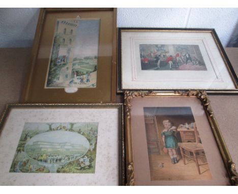 A selection of prints including Baxter print, 19th century