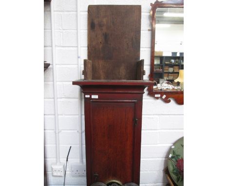 An early 19th century oak and pine longcase clock having dome hood containing square brass face, eight day movement by Josh A