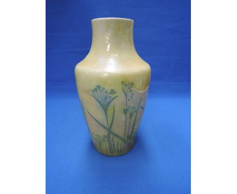 A Howson Taylor Ruskin vase having green naturalistic decoration on yellow ground
CONDITION REPORT, 8" High, some firing blip