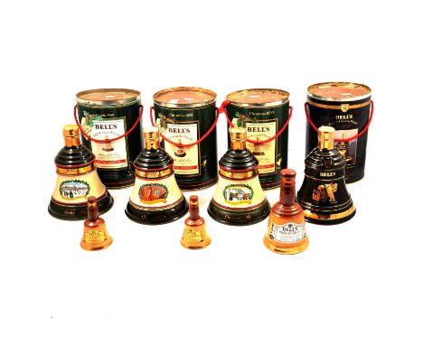 Ten Bell's blended Scotch whisky Wade decanters (with contents) including:1 x 75cl, 1 x 375cl, 1x 18.75cl, all 43%, in tubes1