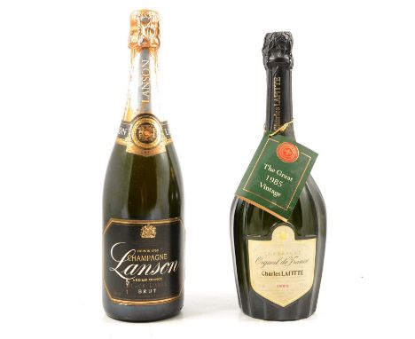 1986 Charles Lafitte vintage champagne, Reims, 1x bottle, andLanson NV Black Label brut champagne, Reims, 1x bottleQty: 2
