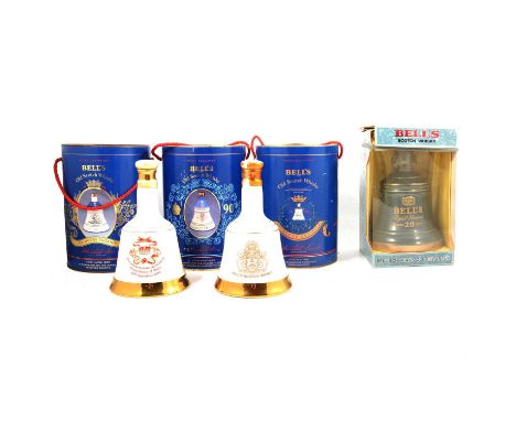 Ten Bell's blended Scotch whisky Wade decanters (with contents) - Royal commemoratives - including Royal Reserve 20 year old,
