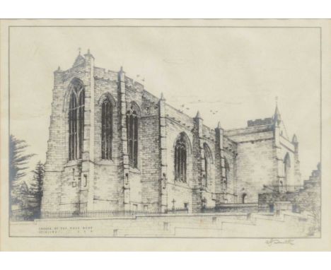 A J Smith, Church of the Holy Rude, Stirling,etching, signed in pencil, 22x31cm.
