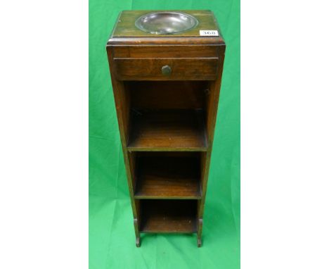 Small oak shelf unit with ashtray to top