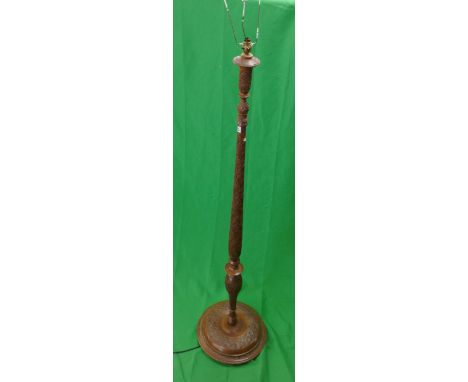 Anglo-Indian carved standard lamp