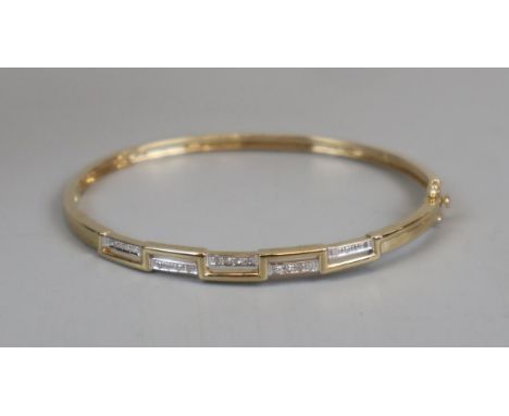 Gold diamond set bangle
