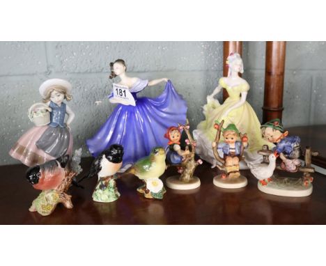 Collection of figures to include Lladro, Goebel &amp; Beswick