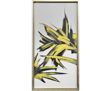 * STUART MARTIN, BANANA LEAVES  oil on panelframedimage size 82cm x 41cm,&nbsp;overall size 85cm x 45cm