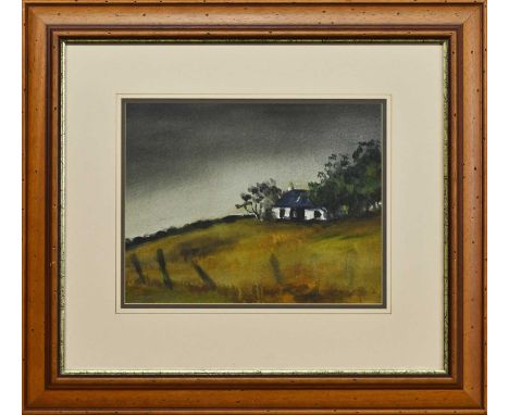 * ANNETTE J STEPHEN (SCOTTISH 1910 - 1991), MULL COTTAGE watercolour on paper, signed, titled label versomounted, framed, and