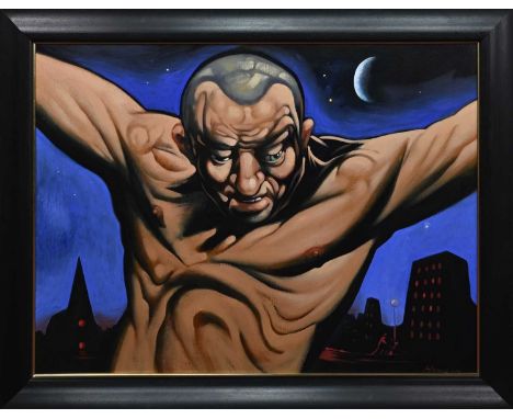 * PETER HOWSON OBE (SCOTTISH b. 1958) MENACE oil on canvas, signedframedimage size 92cm x 122cm, overall size 110cm x 140cm C