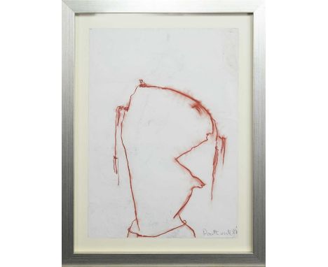 * PAT DOUTHWAITE (SCOTTISH 1939 - 2002), UNTITLED pastel on paper, signed and dated '87mounted, framed and under glassimage s