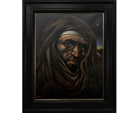 * PETER HOWSON OBE (SCOTTISH b. 1958), THE MAN WITH A THOUSAND FACES oil on canvas, signed, further signed, titled and dated 