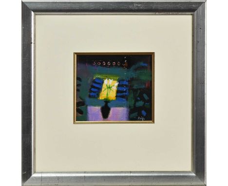 * FRANCIS BOAG (SCOTTISH b. 1948), SAN PEDRO GREENS oil on board, signed, titled label versomounted, framed and under glass i