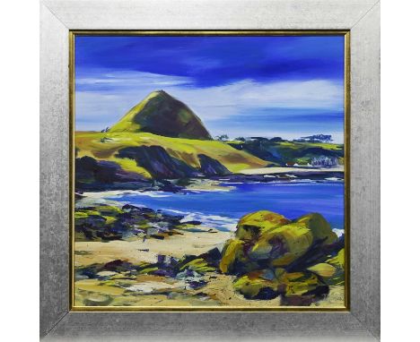 * DRONMA (SCOTTISH b. 1947), BERWICK LAW FROM THE LEITHIES oil on canvas, signed, titled verso framed and under glassimage si