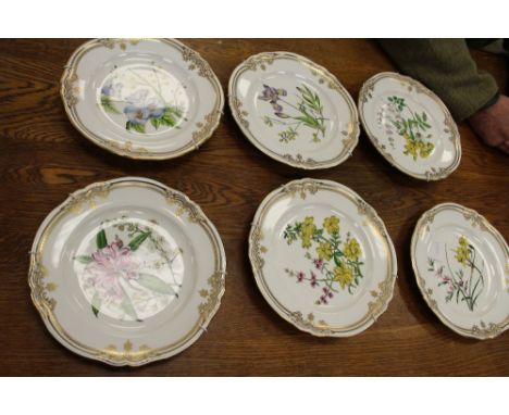 Six Spode 'Stafford Flowers' cabinet plates, No.s 1-6