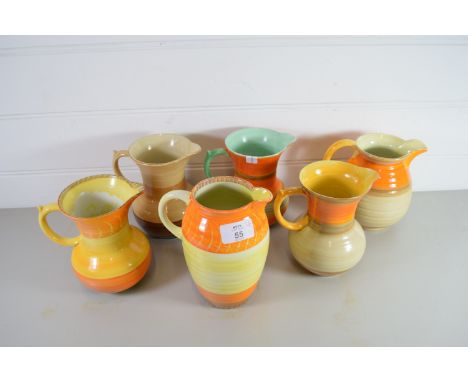 VARIOUS ART DECO STYLE JUGS BY SHELLEY