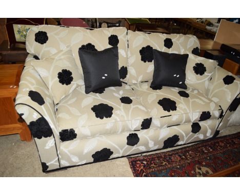 MODERN THREE SEATER SOFA WITH SCATTER CUSHIONS, APPROX 210CM LONG