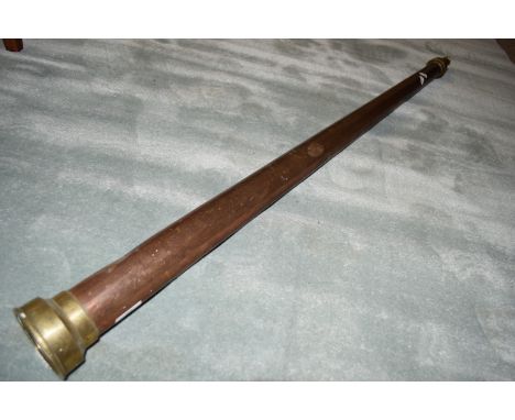 LARGE COPPER TUBE WITH BRASS MOUNTS, POSSIBLY A SHIP'S TELESCOPE