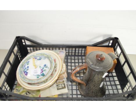 CERAMIC ITEMS AND METAL ITEMS INCLUDING A HAMMERED PLATED COFFEE POT