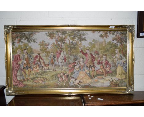 MODERN TAPESTRY IN ORNATE GILT FRAME, FRAME SIZE APPROX 100 X 55CM