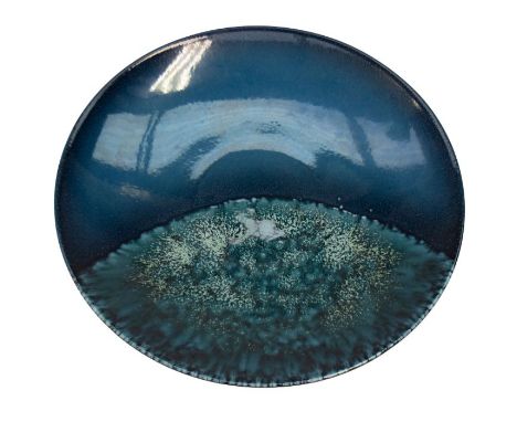 Poole Pottery limited edition Moon charger designed by Alan Clarke 186/1000 with certificate. Marks to the underside. Diamete