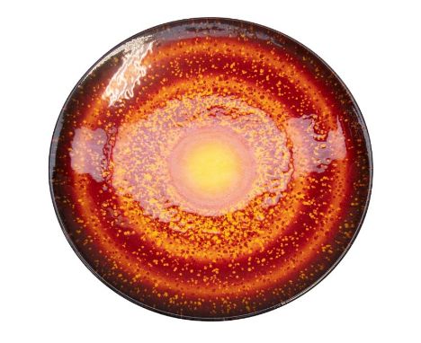 Poole Pottery limited edition Sun charger designed by Alan Clarke 255/1000 with certificate.. Signed and numbered to undersid