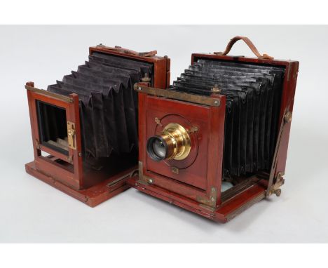 A John Trotter Half-Plate Mahogany Field Camera, circa 1895, manufacturer's plate states MANUFACTURED BY JOHN TROTTER 24 GORD