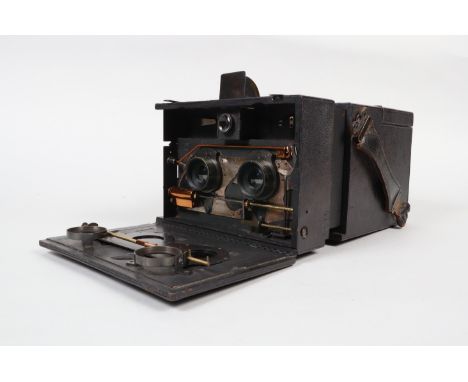 A Newman &amp; Guardia SP Stereo Stereoscopic Half-Plate Camera, serial no S300, circa 1896, body G, twin 224mm f/12.5 lenses