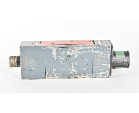 A Williamson World War Two RAF Air Ministry G45 Gun Camera, grey-painted cast aluminum, with magazine, F, wire soldered to so