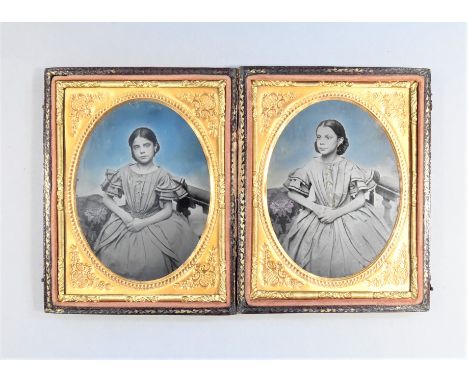 Various Images,  quarter-plate cased tinted Daguerreotype of a young man, G, but edge oxidisation; quarter-plate cased tinted