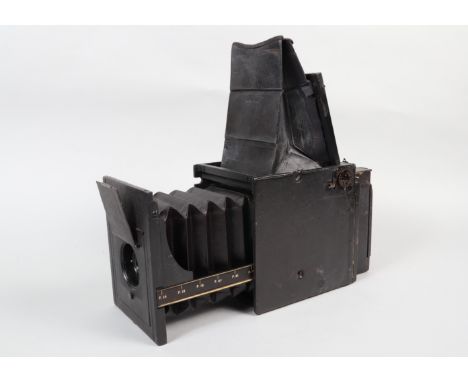 An Adams Videx SLR 5 x 4in Plate Camera, body F, scuffs, slight leatherette loss around back edges, Zeiss Patent 11½in f/6.3 