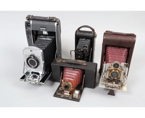 Early Roll Film Folding Cameras, a No 2 Folding Brownie Model A camera, circa 1906, Pocket Automatic shutter working, a No 1 