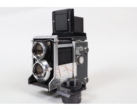 A Mamiya C3 Professional TLR Camera, body G, masking tape on top of focusing screen, dust to mirror and screen, Seikosha-S sh