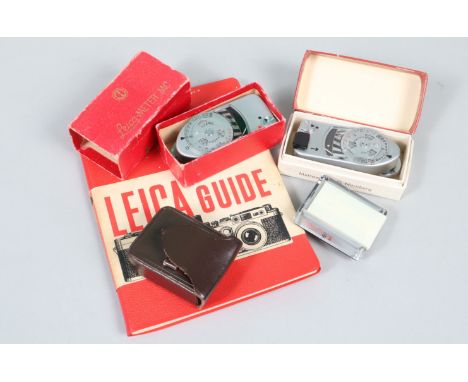 Two Leica Light Meters, a Meter MR &amp; MC, both responsive, both G-VG, both in maker's boxes, MC box showing some wear, wit