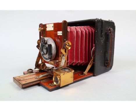 The 'Sanderson' Regular Quarter-Plate Hand  &amp; Stand Camera, serial no 1849, circa 1903, with a Kengott Paris Simili Anast