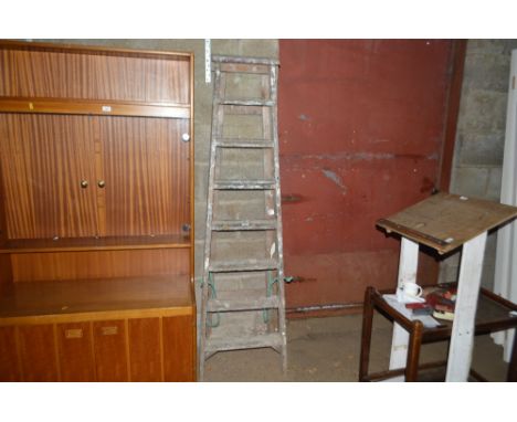 A wooden step ladder