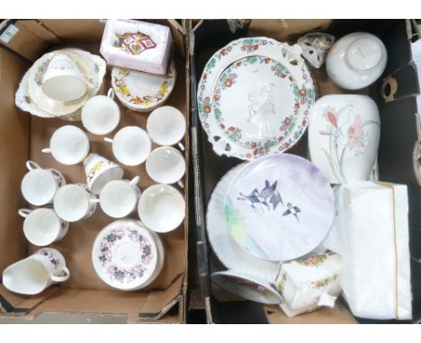 A mixed collection of ceramic items to include - Paragon China part tea set, similar Sutherland items,continental ceramic wal