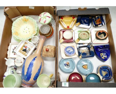 A collection of Carltonware items to include Bleu Royale ashtrays, hand painted similar items, Carltonware hand craft decorat